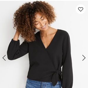 Texture & Thread Crepe Wrap Top